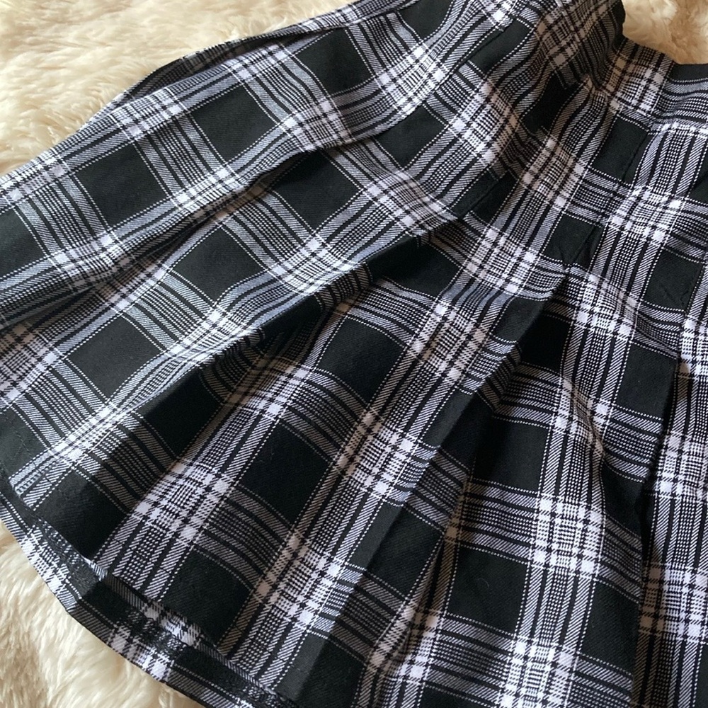 Plaid Black and White Women's Skirt